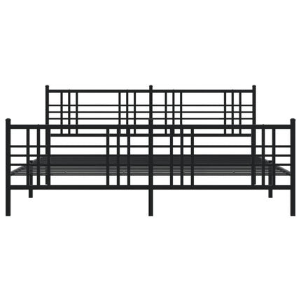 sengeramme med sengegavl og fodgærde 183x213 cm metal sort