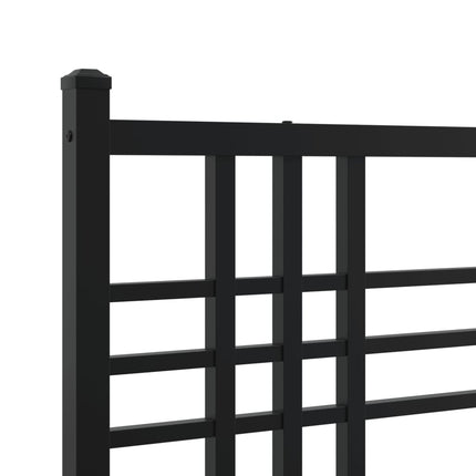 sengeramme med sengegavl og fodgærde 183x213 cm metal sort