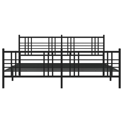 sengeramme med sengegavl og fodgærde 193x203 cm metal sort