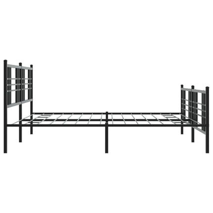 sengeramme med sengegavl og fodgærde 200x200 cm metal sort