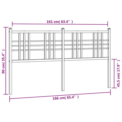 udskiftningsgavl 160 cm metal sort