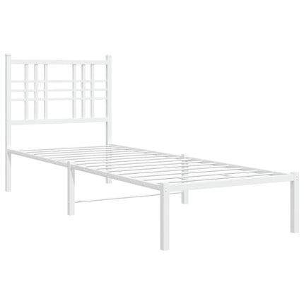 sengeramme uden madras med hovedgærde 75x190 cm hvid