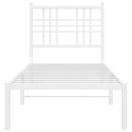 sengeramme uden madras med hovedgærde 75x190 cm hvid