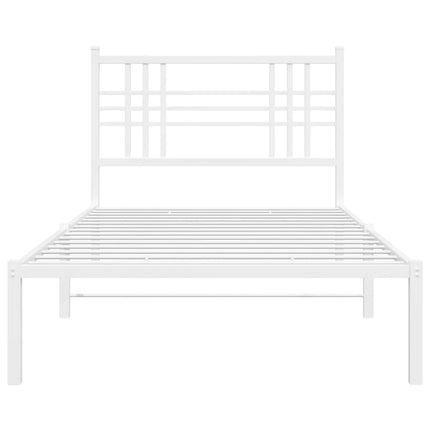 sengeramme med sengegavl 100x190 cm metal hvid