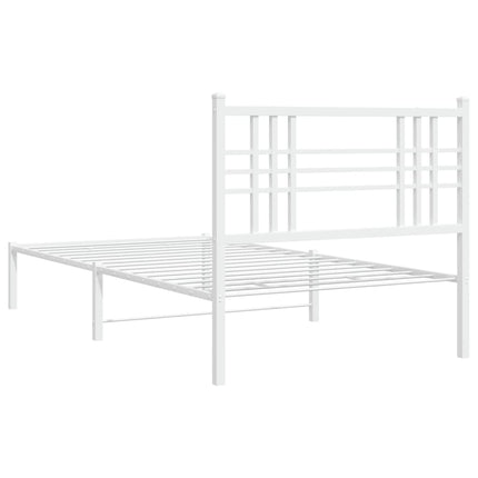sengeramme med sengegavl 100x190 cm metal hvid