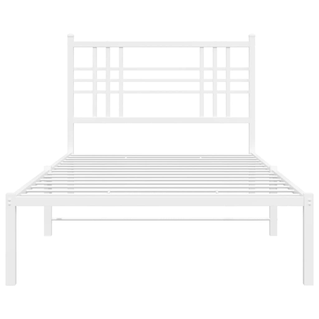 sengeramme med sengegavl 107x203 cm metal hvid