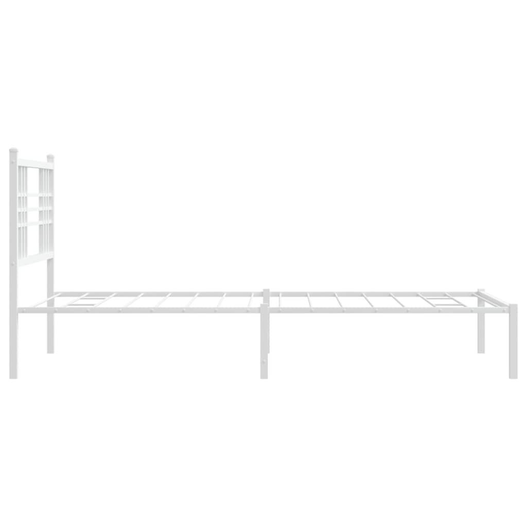 sengeramme med sengegavl 107x203 cm metal hvid