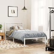 sengeramme med sengegavl 107x203 cm metal hvid