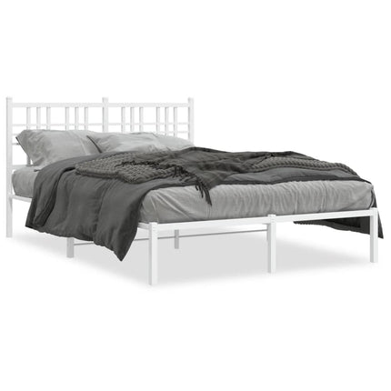 sengeramme med sengegavl 140x200 cm metal hvid