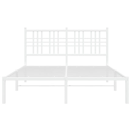 sengeramme med sengegavl 140x200 cm metal hvid