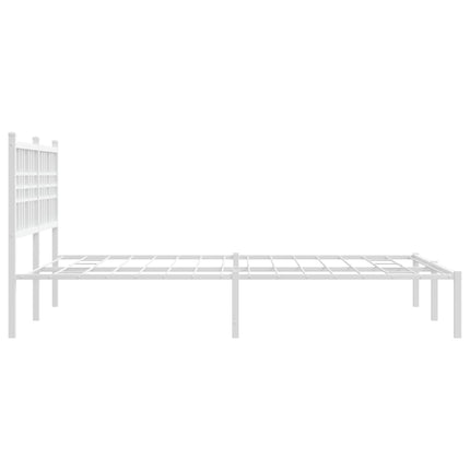 sengeramme med sengegavl 140x200 cm metal hvid