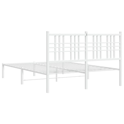 sengeramme med sengegavl 140x200 cm metal hvid