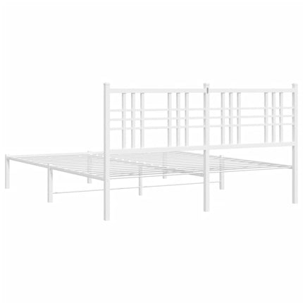 sengeramme med sengegavl 150x200 cm metal hvid