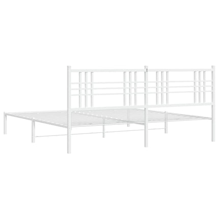 sengeramme med sengegavl 183x213 cm metal hvid