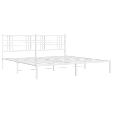 sengeramme med sengegavl 200x200 cm metal hvid