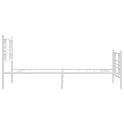 sengeramme med sengegavl og fodgærde 100x200 cm metal hvid