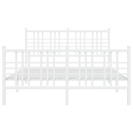 sengeramme med sengegavl og fodgærde 120x190 cm metal hvid