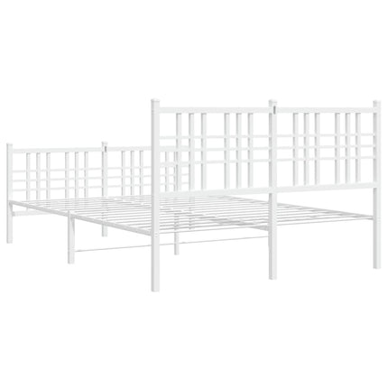 sengeramme med sengegavl og fodgærde 120x190 cm metal hvid