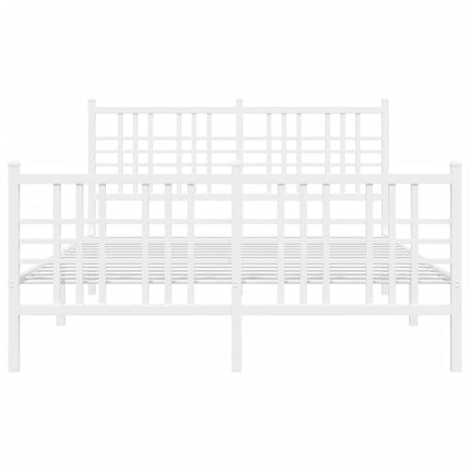 sengeramme med sengegavl og fodgærde 120x200 cm metal hvid