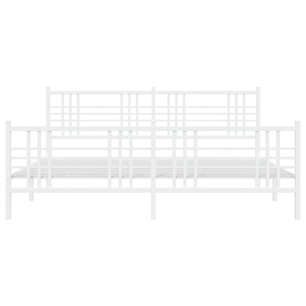 sengeramme med sengegavl og fodgærde 183x213 cm metal hvid
