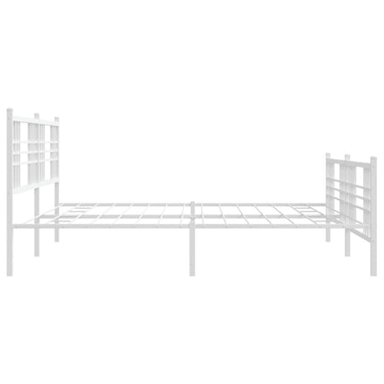 sengeramme med sengegavl og fodgærde 193x203 cm metal hvid