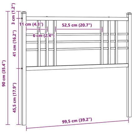 udskiftningsgavl 100 cm metal hvid