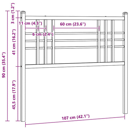 udskiftningsgavl 107 cm metal hvid