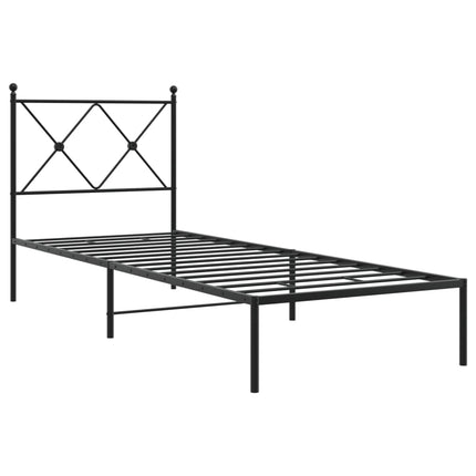 sengeramme med sengegavl 75x190 cm metal sort