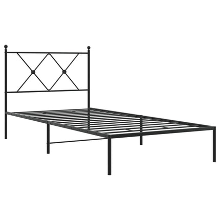sengeramme med sengegavl 90x190 cm metal sort