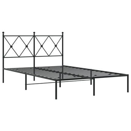 sengeramme med sengegavl 120x190 cm metal sort