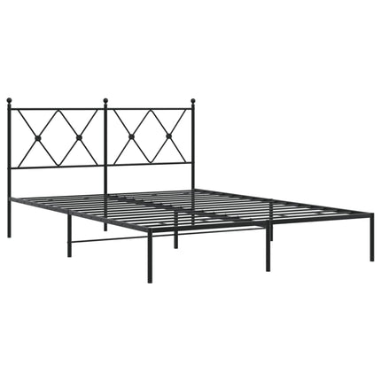 sengeramme med sengegavl 140x190 cm metal sort