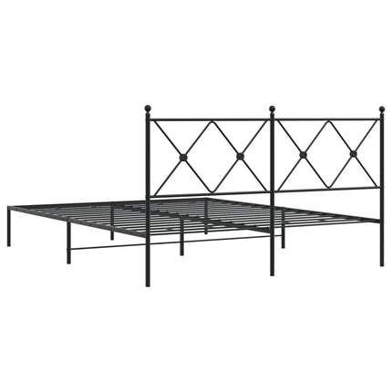 sengeramme med sengegavl 160x200 cm metal sort