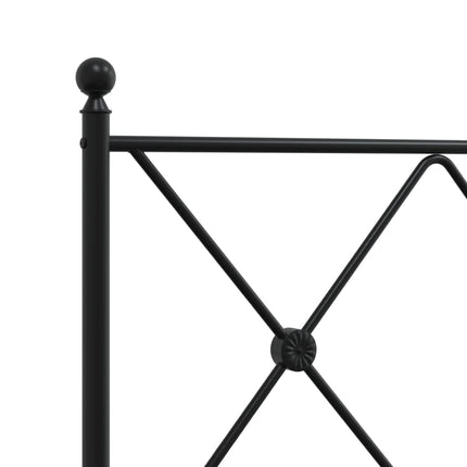 sengeramme med sengegavl 160x200 cm metal sort