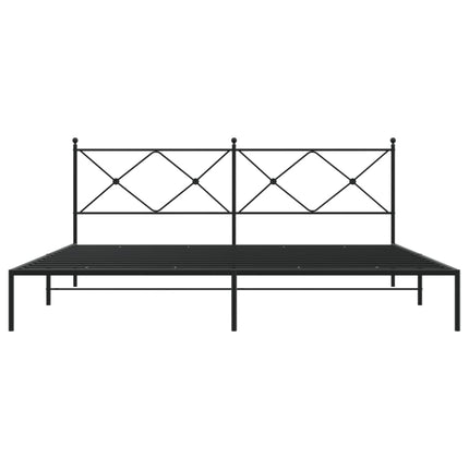 sengeramme med sengegavl 200x200 cm metal sort