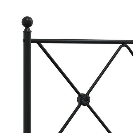 sengeramme med sengegavl 200x200 cm metal sort