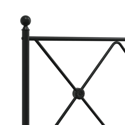 sengeramme med sengegavl og fodgærde 75x190 cm metal sort