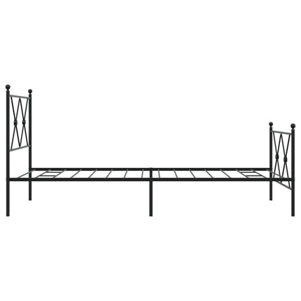 sengeramme med sengegavl og fodgærde 90x190 cm metal sort