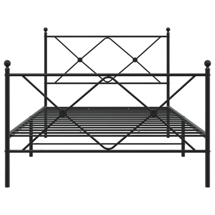 sengeramme med sengegavl og fodgærde 107x203 cm metal sort