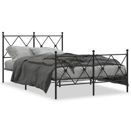 sengeramme med sengegavl og fodgærde 120x190 cm metal sort