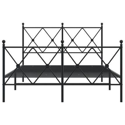 sengeramme med sengegavl og fodgærde 120x190 cm metal sort