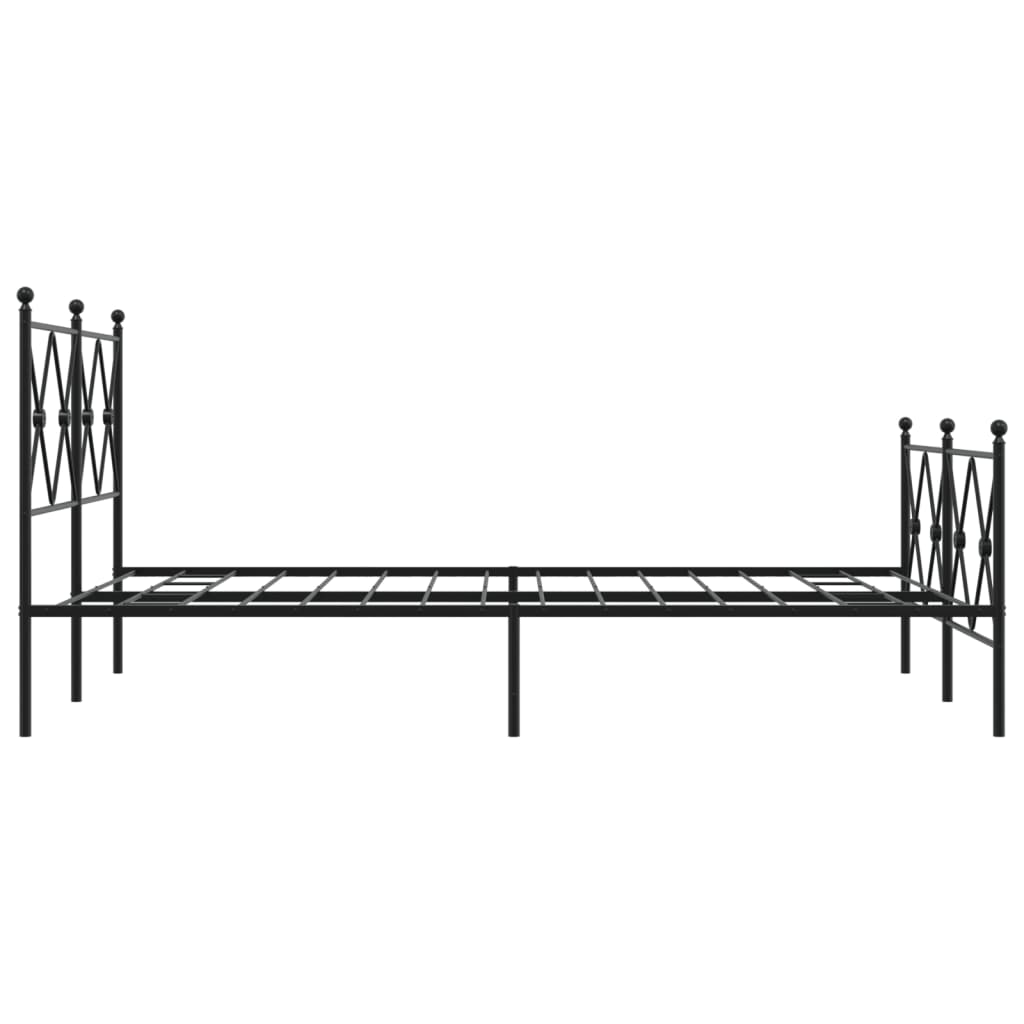 sengeramme med sengegavl og fodgærde 120x190 cm metal sort