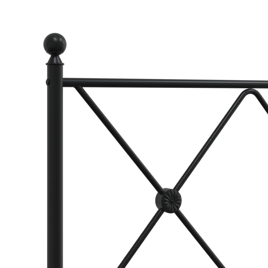 sengeramme med sengegavl og fodgærde 120x190 cm metal sort