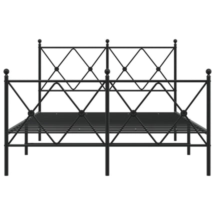 sengeramme med sengegavl og fodgærde 120x200 cm metal sort