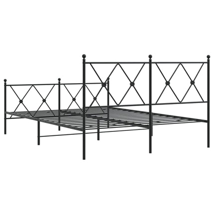 sengeramme med sengegavl og fodgærde 137x190 cm metal sort