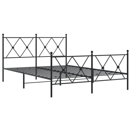 sengeramme med sengegavl og fodgærde 140x200 cm metal sort