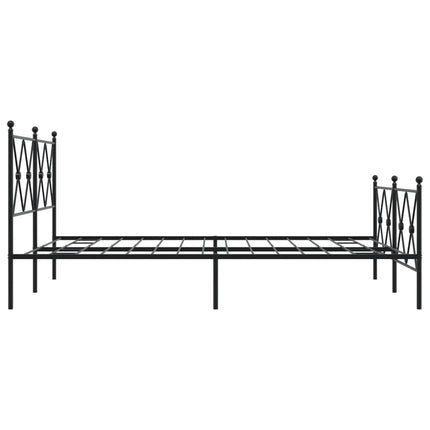 sengeramme med sengegavl og fodgærde 140x200 cm metal sort