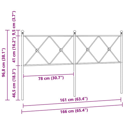 udskiftningsgavl 160 cm metal sort
