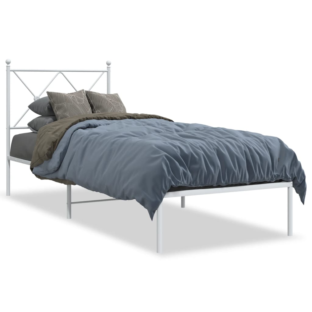sengeramme uden madras med hovedgærde 75x190 cm hvid