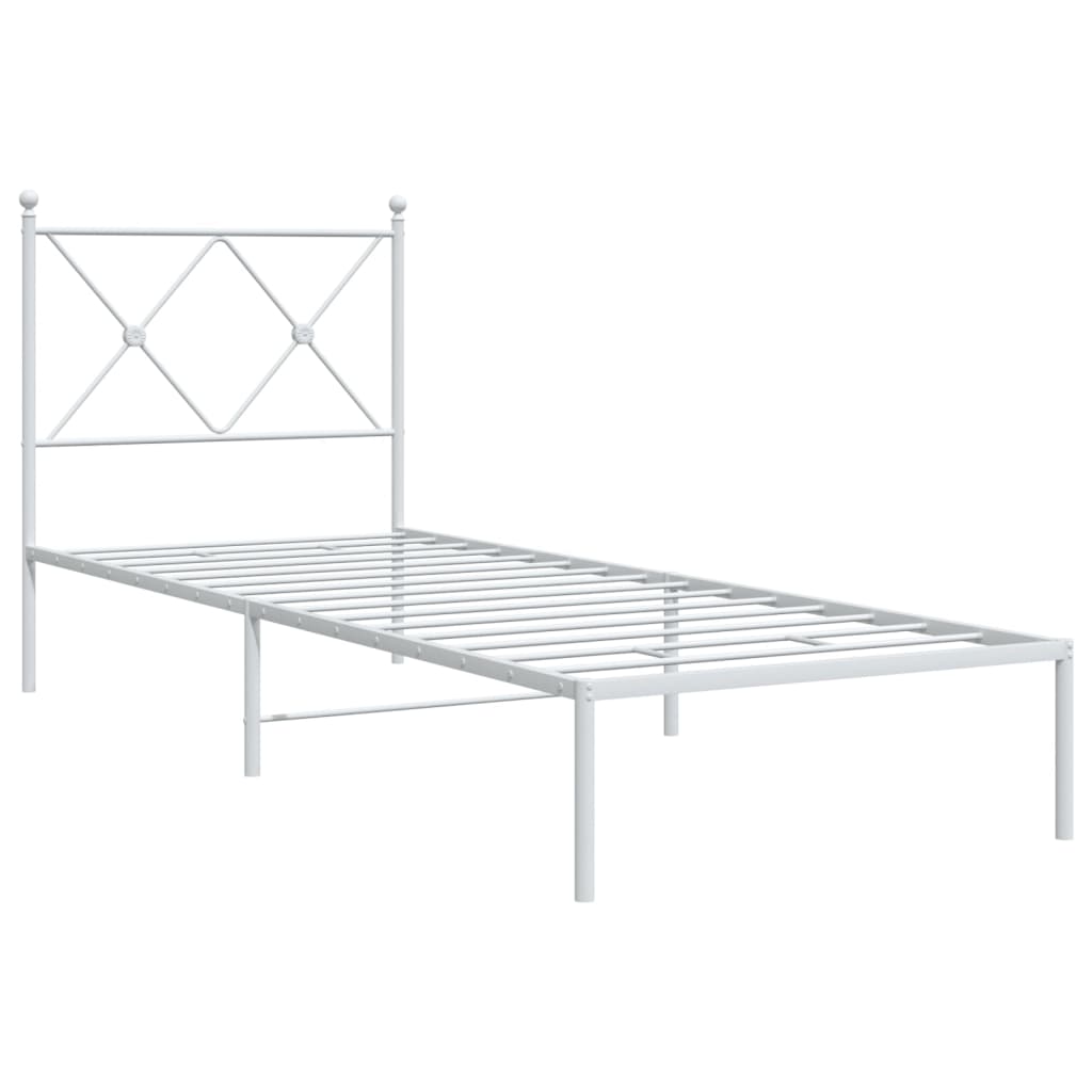 sengeramme uden madras med hovedgærde 75x190 cm hvid