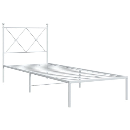 sengeramme med sengegavl 80x200 cm metal hvid